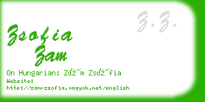 zsofia zam business card